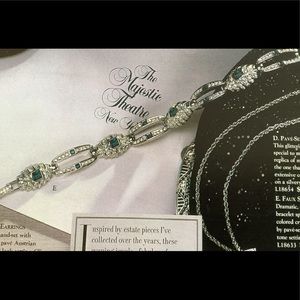 RARE JOAN RIVERS FAUX SAPPHIRE AND PAVE DIAMOND ART DECO BRACELET